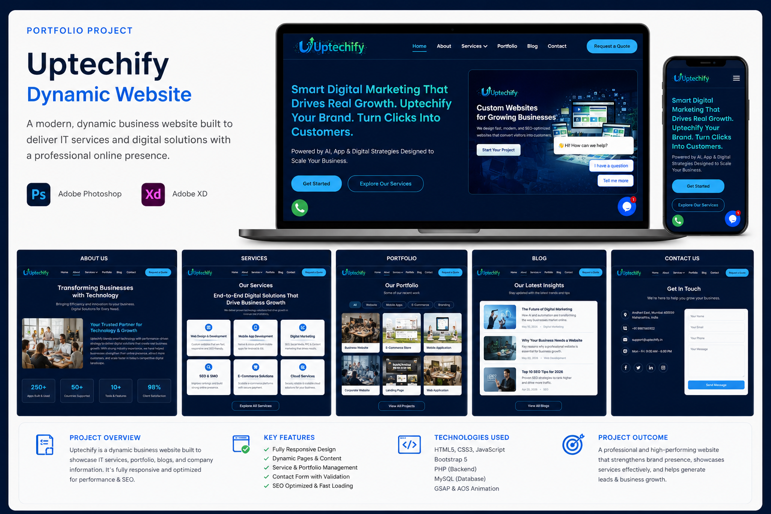 Uptechify – Digital Solutions & IT Services Website