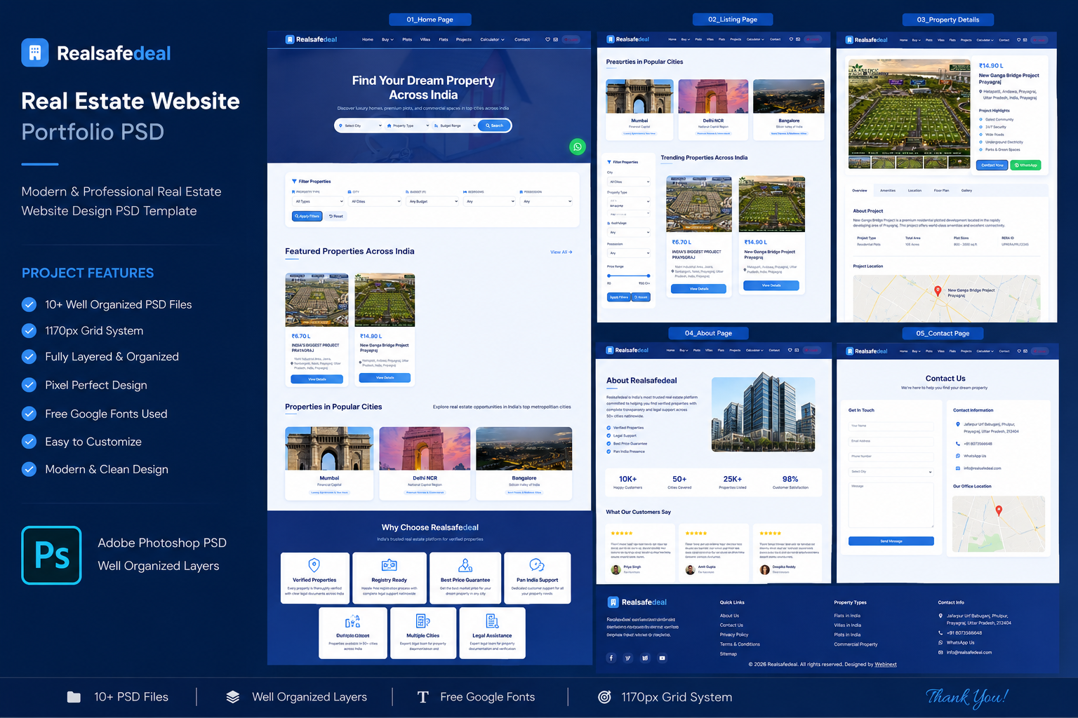 Real Estate Website PSD Template